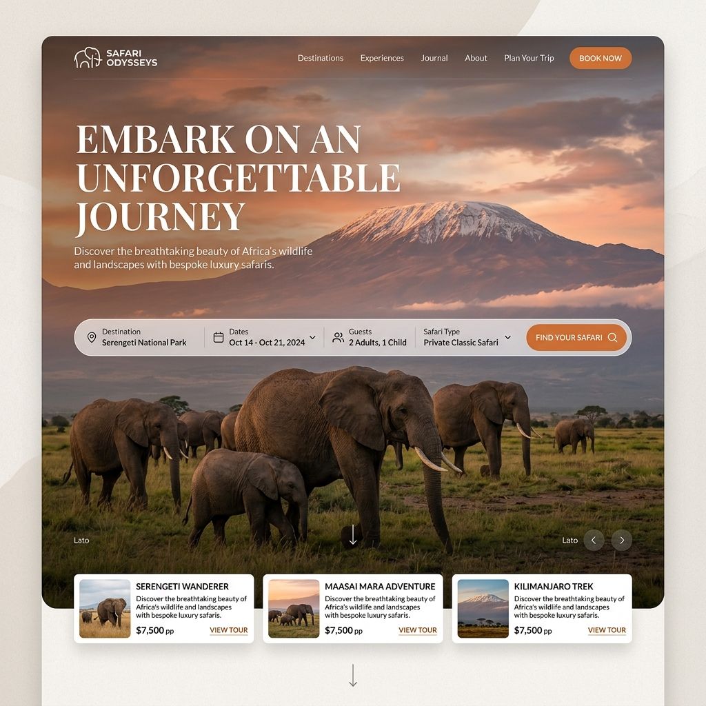 Safari Escapes Website
